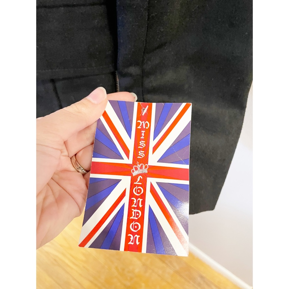 NWT Miss London Wool Blend Assymetrical Zip Peacoat Size Large - Picture 7 of 11
